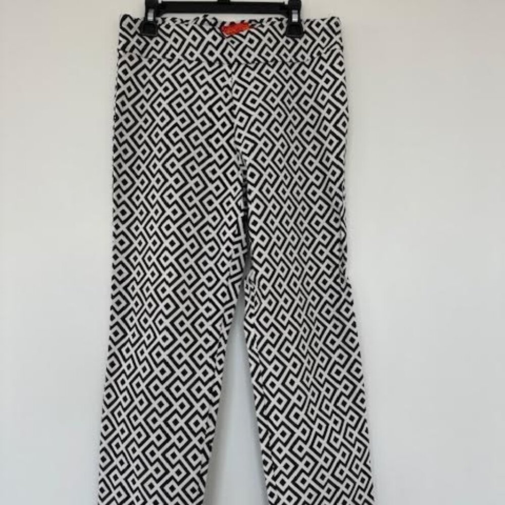 Krazy Larry Black and White Stretch Pull On Pants - size 8